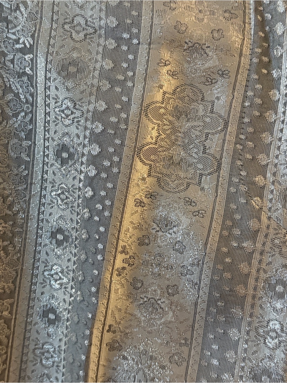Meritage Metallic Silver Pants Boot Leg Foil Floral Snake Print Rocker 12 - Picture 4 of 7